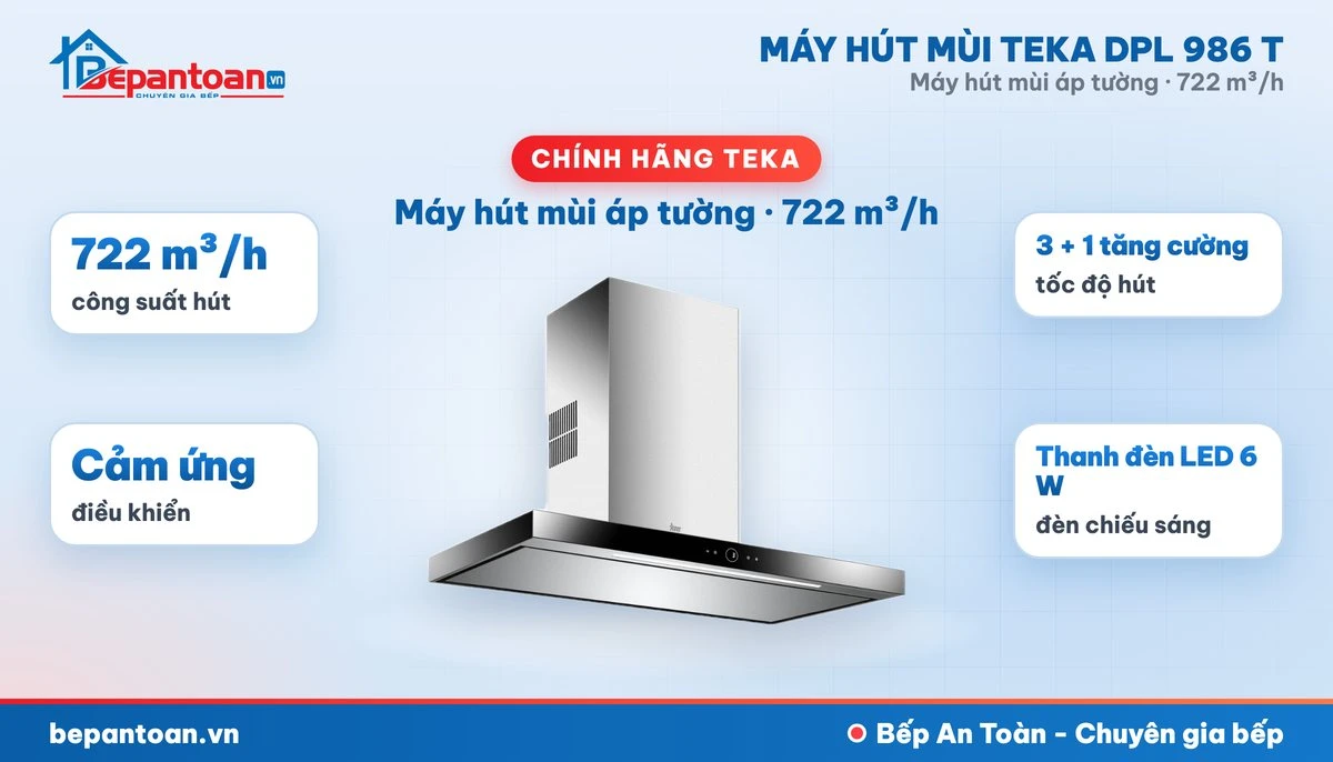 Máy hút mùi áp tường Teka DPL 986 T - tổng quan