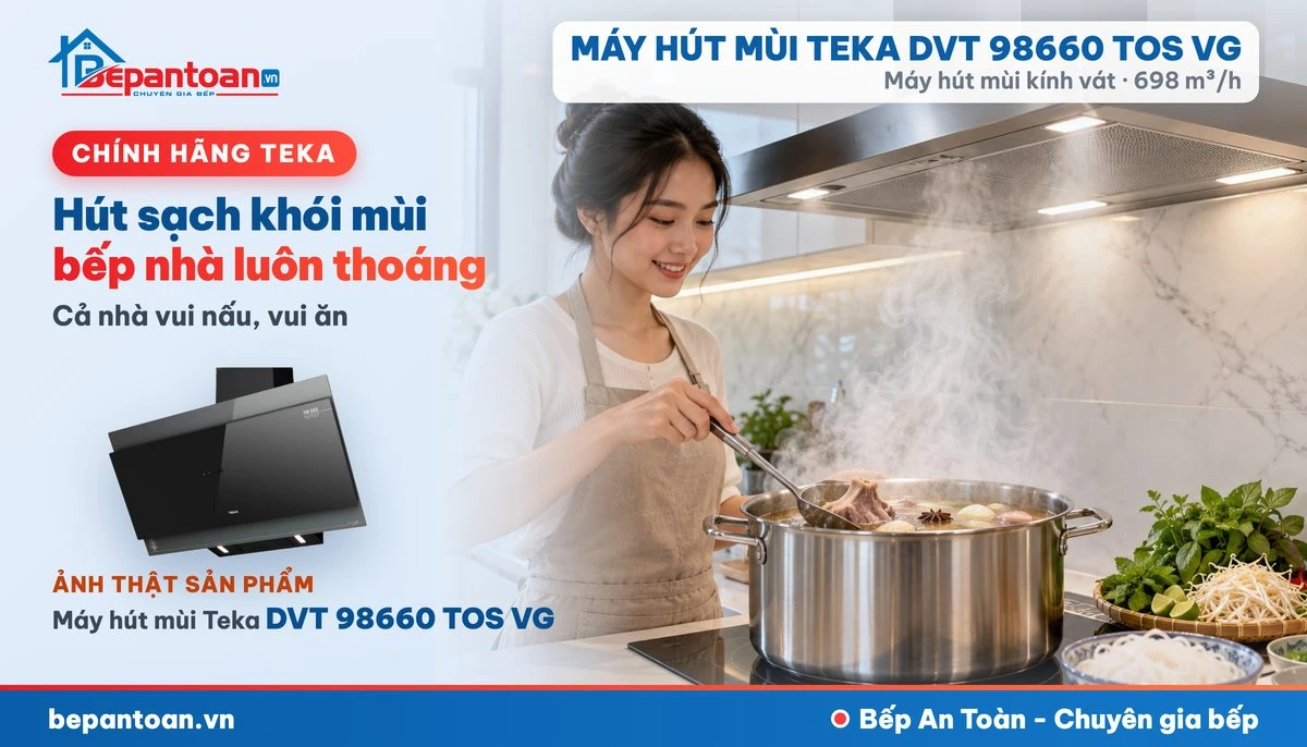 Máy hút mùi kính vát Teka DVT 98660 TOS VG - gia đình