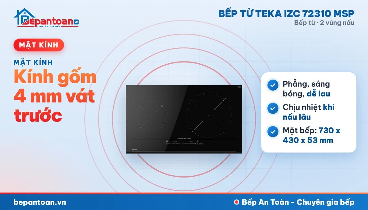 Bếp từ Teka IZC 72310 MSP - kính gốm 4 mm vát trước