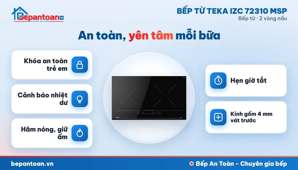 Bếp từ Teka IZC 72310 MSP - an toàn cho cả gia đình