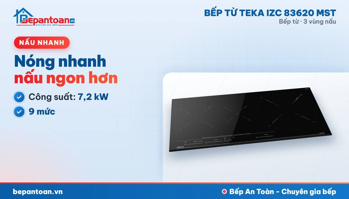 Bếp từ Teka IZC 83620 MST - công suất mạnh, nấu nhanh
