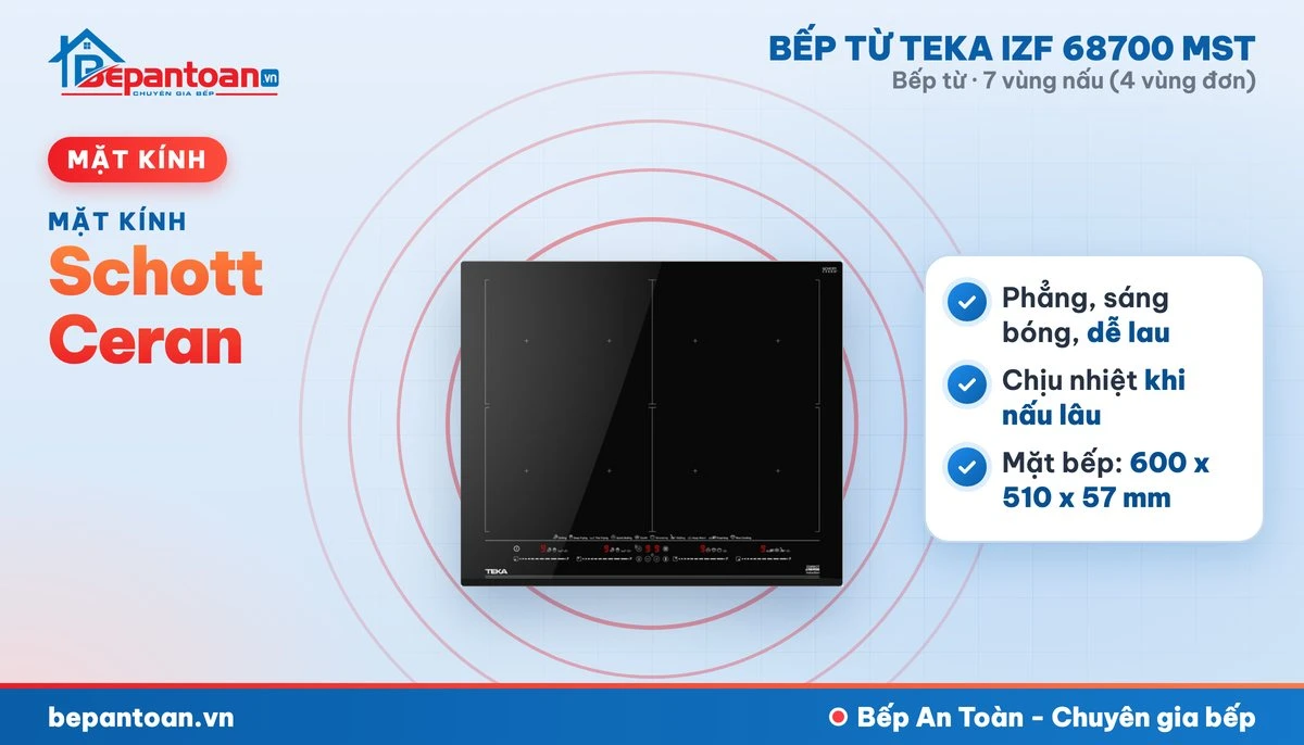 Bếp từ Teka IZF 68700 MST - mặt kính schott ceran