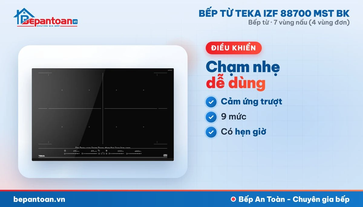 Bếp từ Teka IZF 88700 MST BK - điều khiển dễ dùng