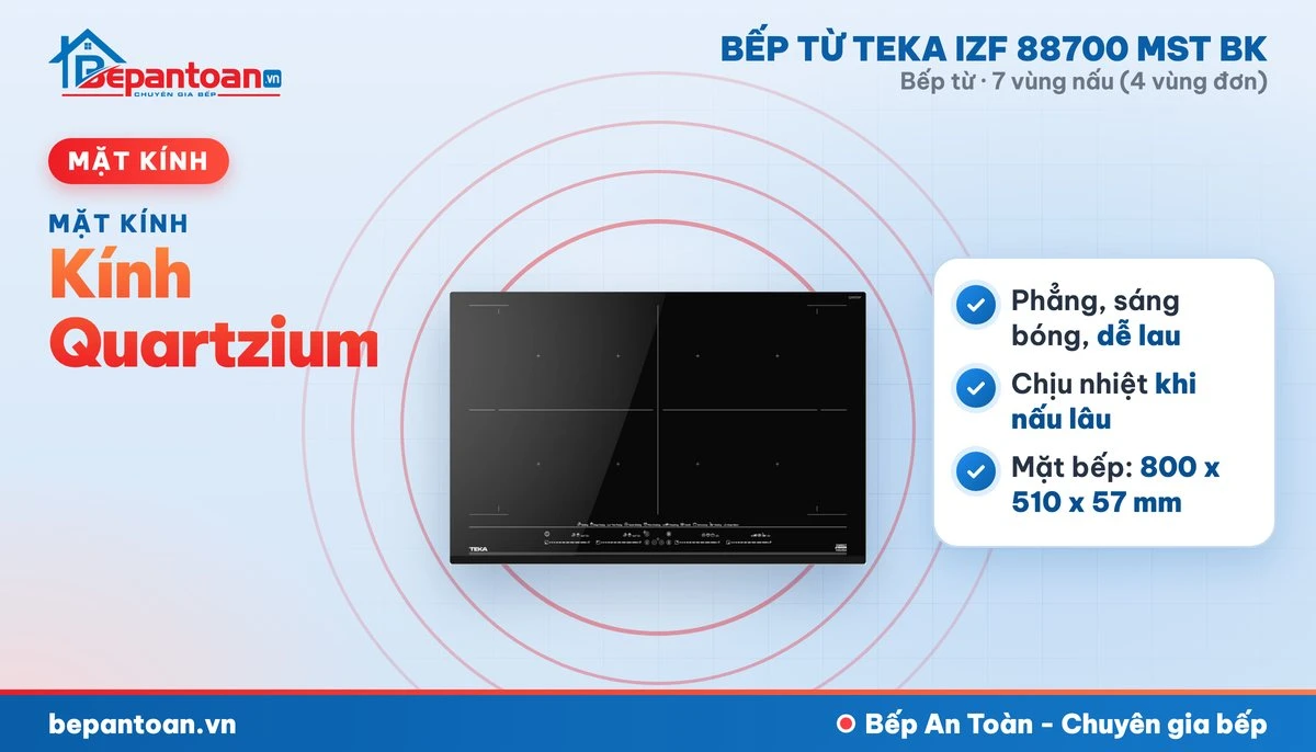 Bếp từ Teka IZF 88700 MST BK - kính quartzium