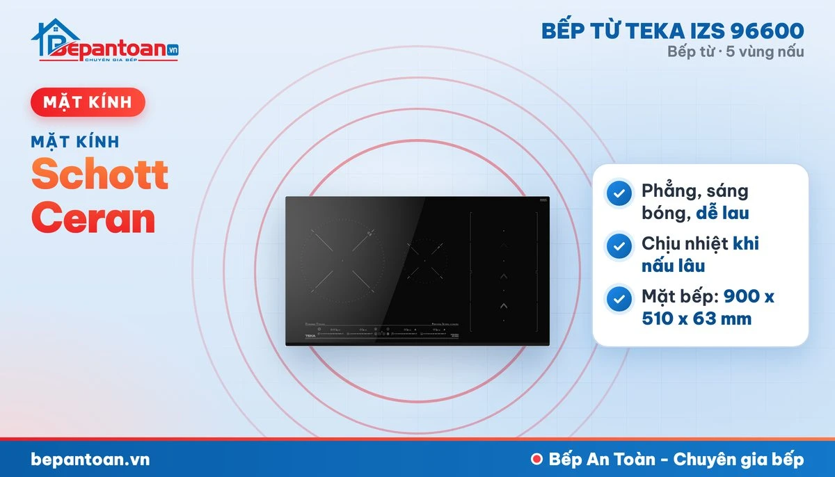 Bếp từ Teka IZS 96600 - mặt kính schott ceran
