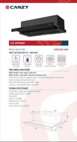 Máy Hút Mùi Âm Tủ CZ-H1170AT